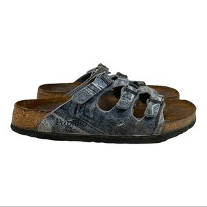 Birkenstock Florida Papillo Damask Blue 3 Strap Casual Comfort Sandals